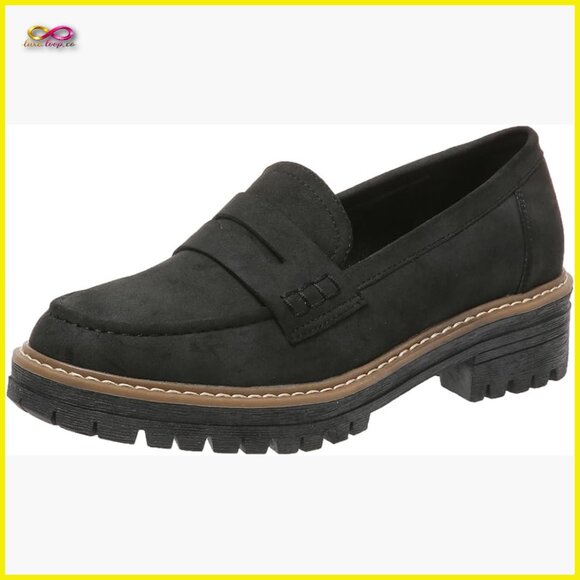 Chunky Penny Loafer Platform Slip On Shoes Retro Chic Work Casual Comfort